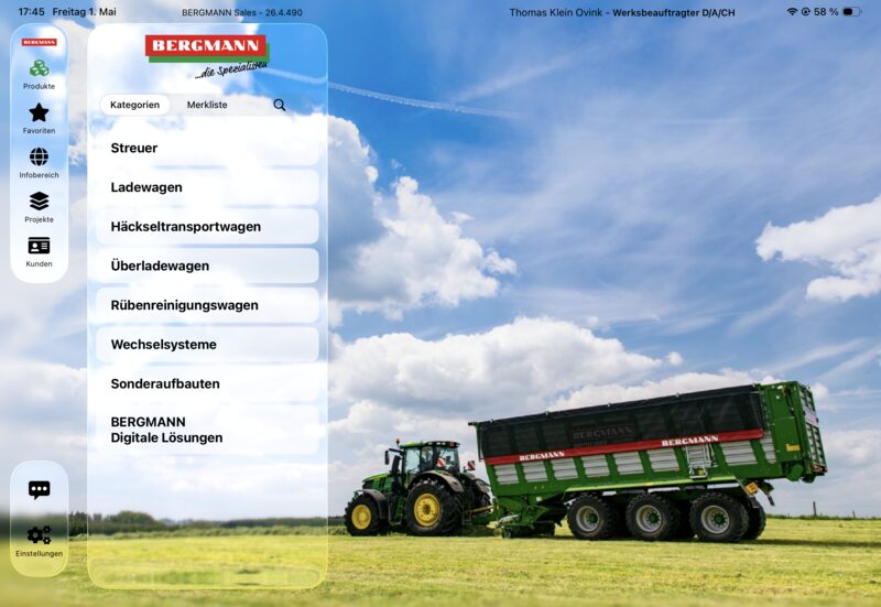 Bergmann SalesApp Screenshot