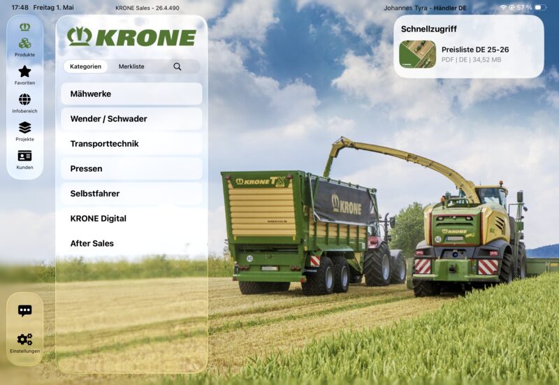 Krone SalesApp Screenshot
