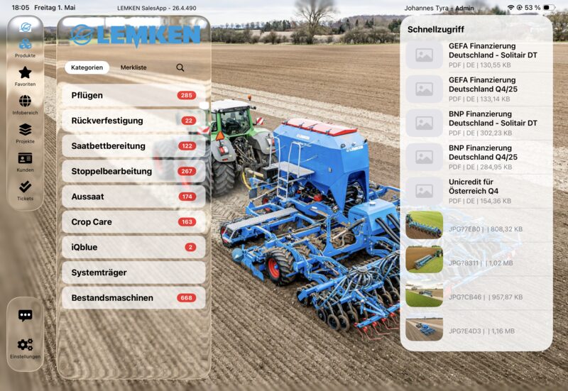 Lemken SalesApp Screenshot